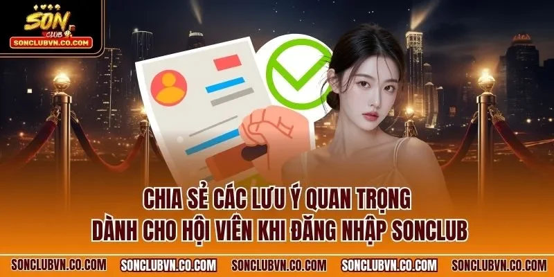 Chia sẻ các lưu ý quan trọng dành cho hội viên khi đăng nhập SONCLUB